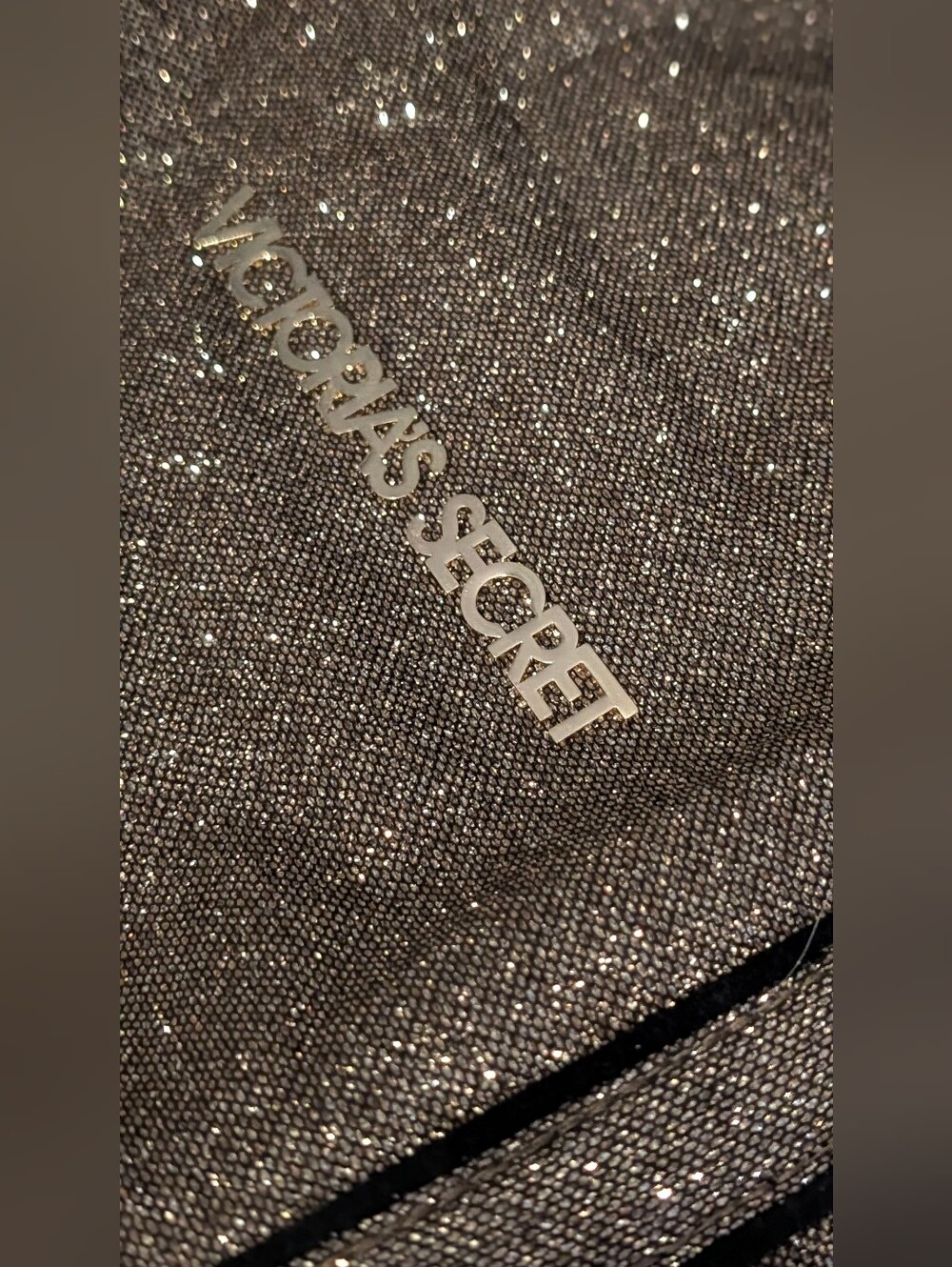 Victoria's Secret Sparkle Large Tote Bag - Metallic Gold Glitter
